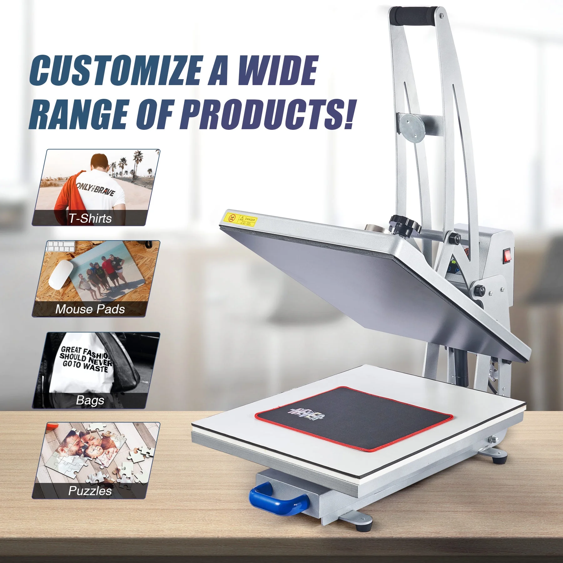 Heat Press Machine 16x20 Auto Open Clamshell T Shirt Press for Clothes Bags More - Radiant Selections