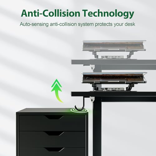 Agilestic L Shaped Electric Standing Desk with 2 Drawers, 63 Inch Ergonomic Adjustable Height Desk with Storage