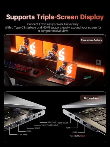 2025 Gaming Laptop, Laptop with AMD Ryzen 7 7735HS(8C/16T, Up to 4.75GHz), 16GB DDR5 512GB NVMe SSD Laptop Computer, Up to 4TB, 16-inch FHD Display