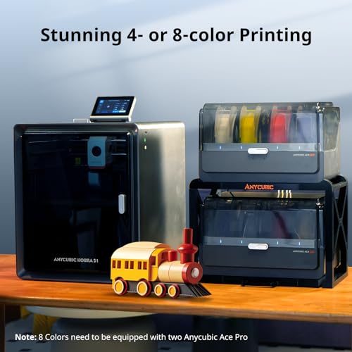 Anycubic Kobra S1 Combo 3D Printer, 4 Stunning Multicolor with Anycubic ACE PRO, 600mm/s High Speed and 320℃ Hotend Free-Clog Extruder