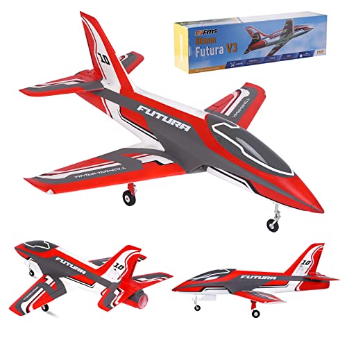 Fms Rc Plane for Adults EDF Jet Remote Control Airplane Futura V3 80mm Ducted Fan 12-Blade 6 Channel Rc Planes PNP (No Radio, Battery, Charger)