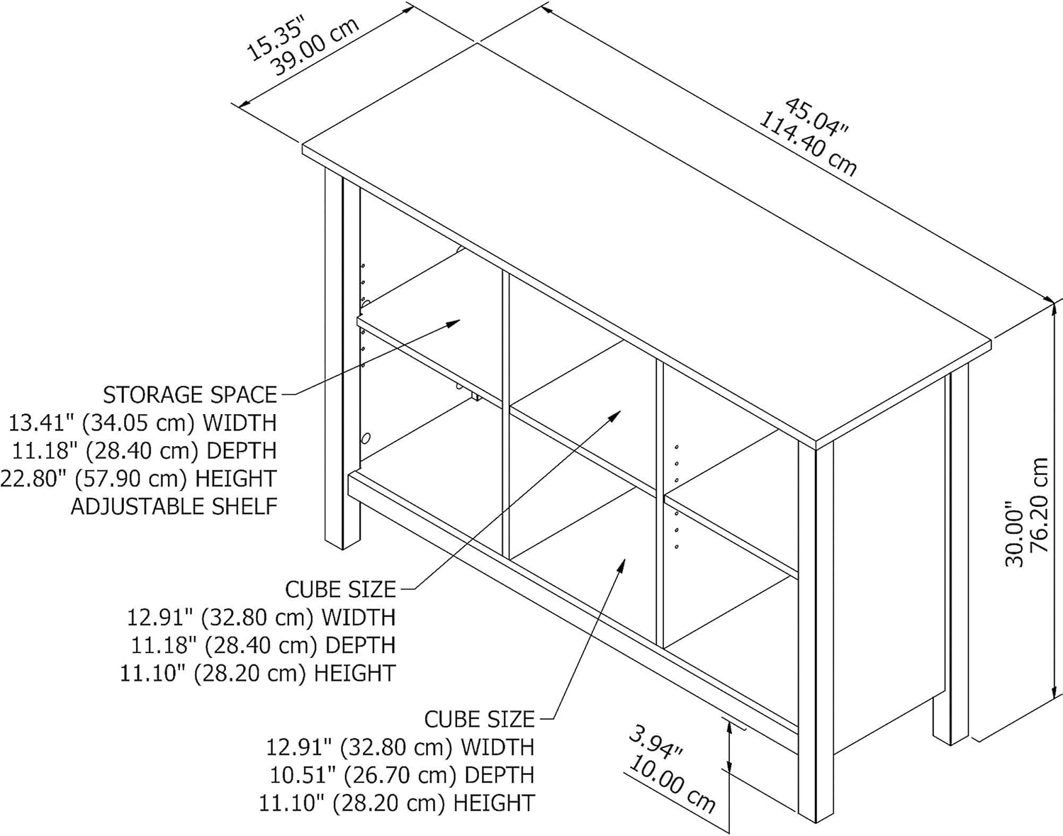 Bush Furniture Broadview 6 Cube Storage Bookcase in Pure White