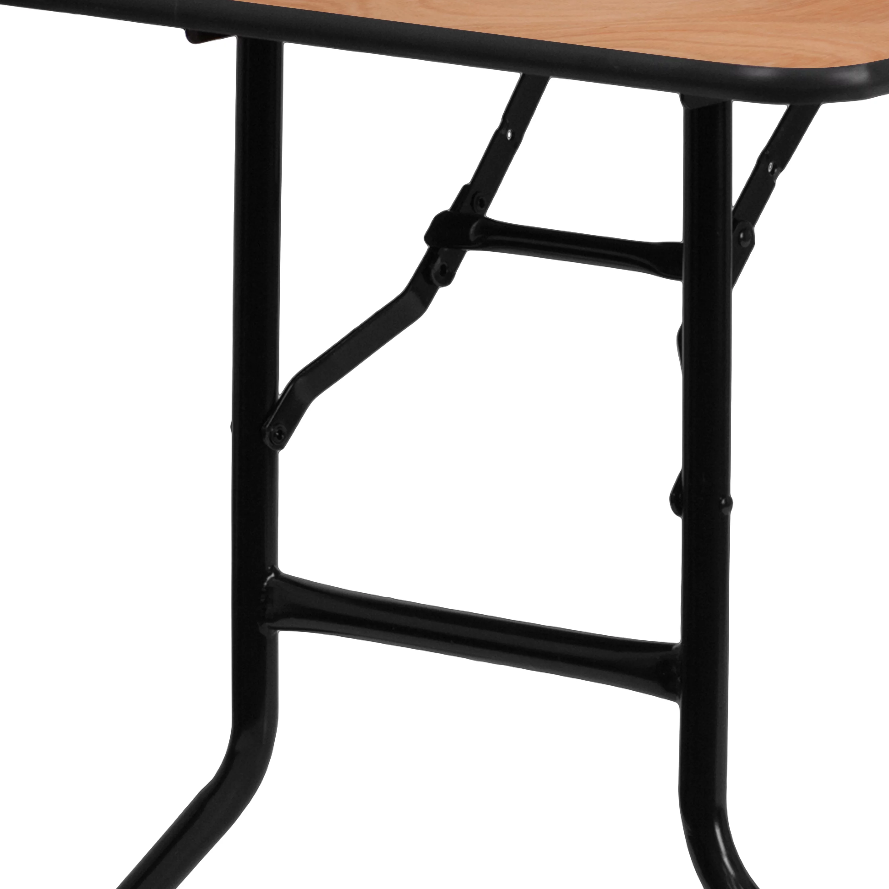 BizChair 5-Foot Rectangular Wood Folding Banquet Table with Clear Coated Finished Top