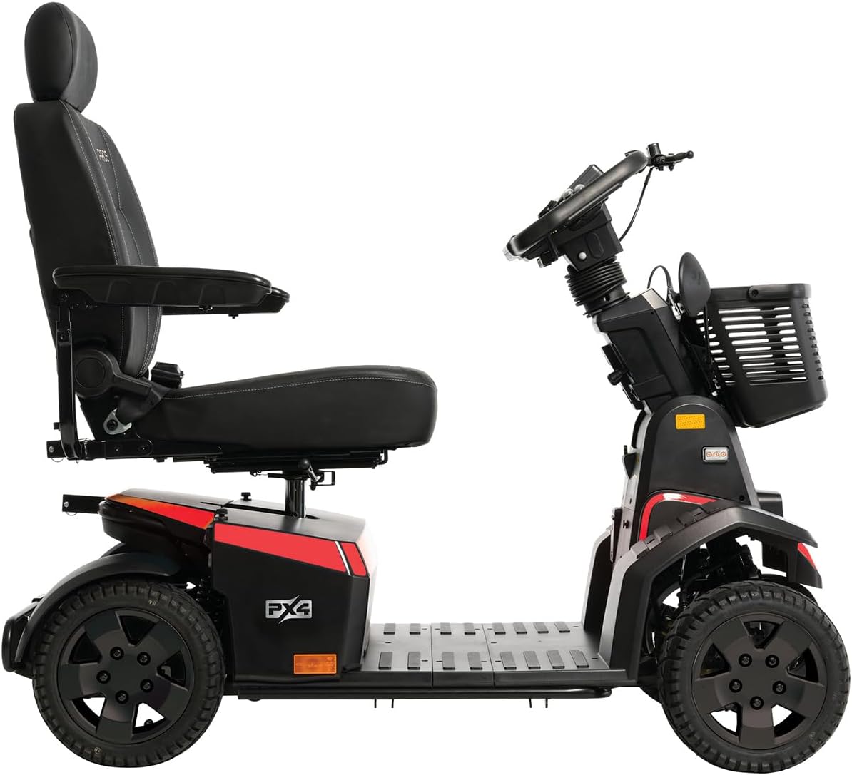 Pride Mobility PX4 Mobility Scooter, Outdoor 4-Wheel Travel Electric Scooter for Adults, 500 lbs. WC, Up to 9.3 MPH, 23.4 Miles Range Per Charge