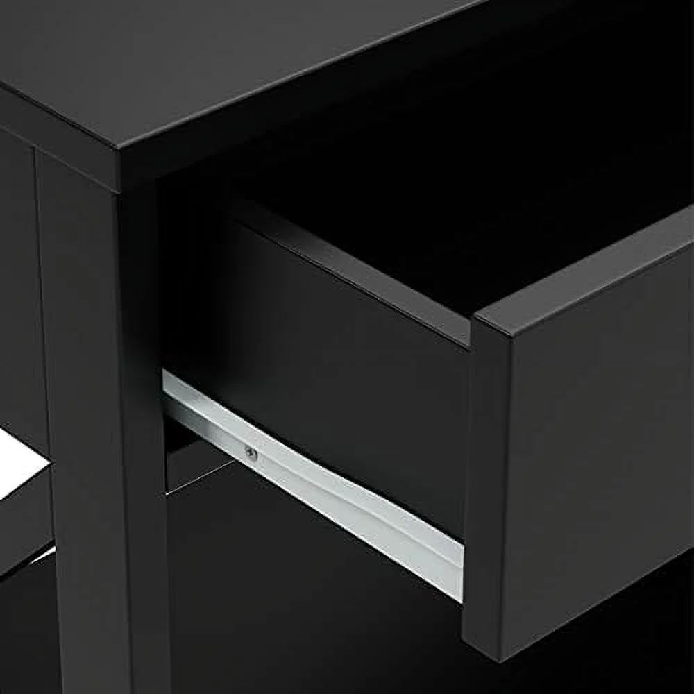 3-Tier Console Table with 1 Drawer and 2 Open Shelves  Narrow Wood Hallway Table Entry Table  X-Shaped Side Sofa Table for Living Room  Easy Assembly