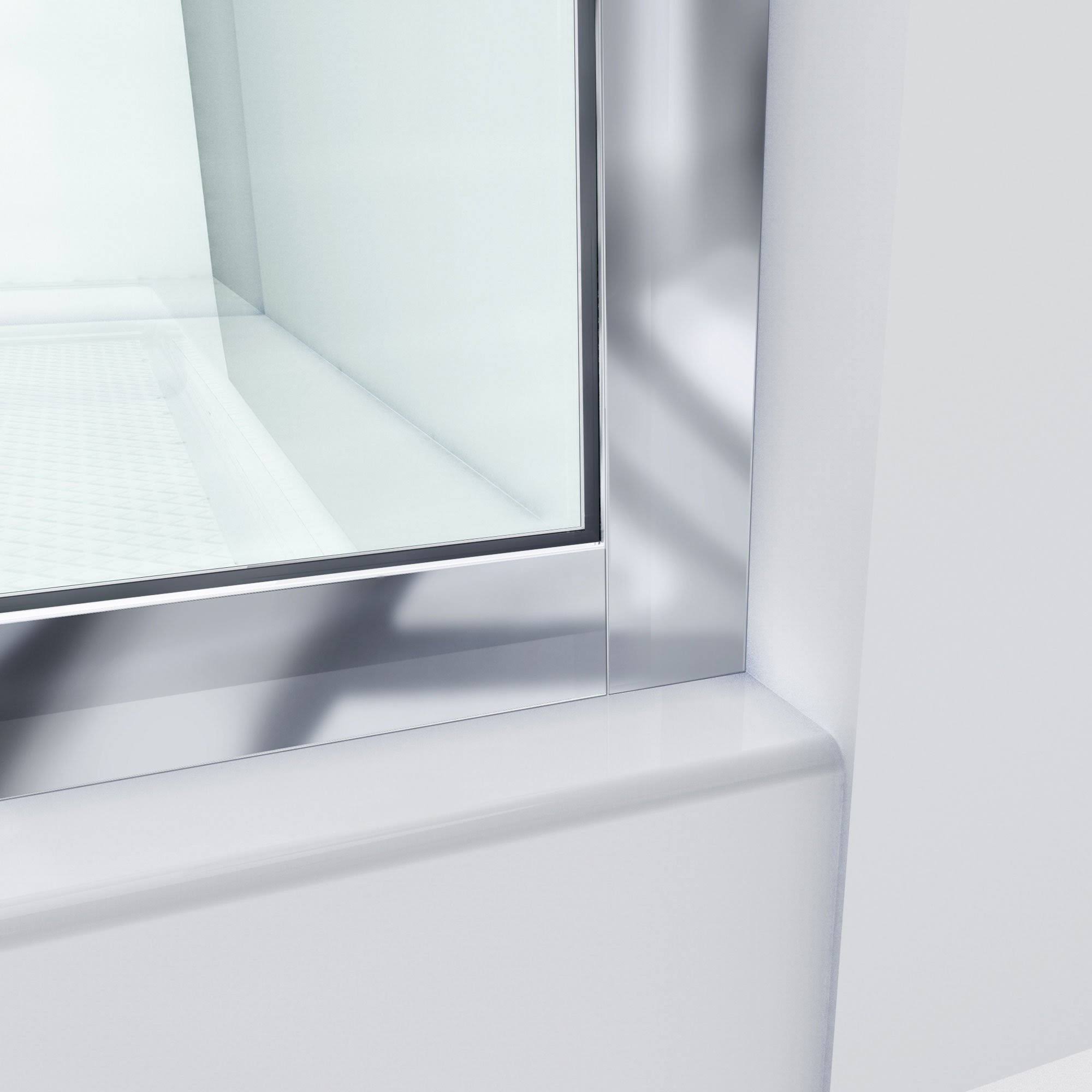 DreamLine Linea Two Individual Frameless Shower Screens 30 in. W x 72 in. H Each, Open Entry Design, Satin Black