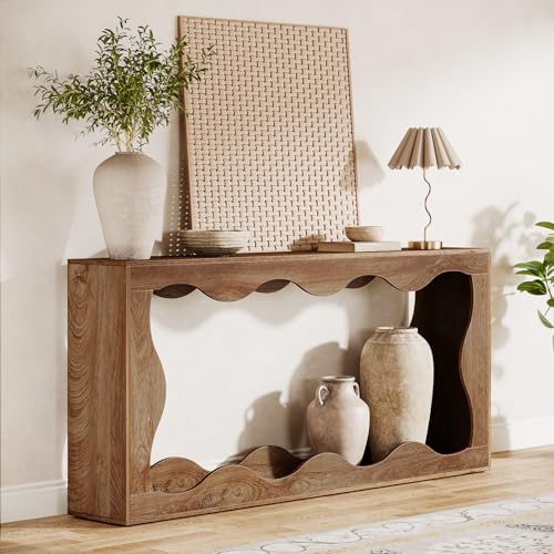 Tribesigns 63 Inches Farmhouse Console Table with Storage, Couch Table Behind Sofa, Long Entryway Sofa Station, Narrow Console Stand