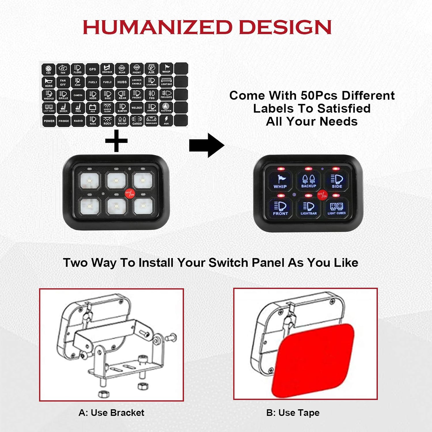 ALAVENTE Universal 6 Gang Switch Panel