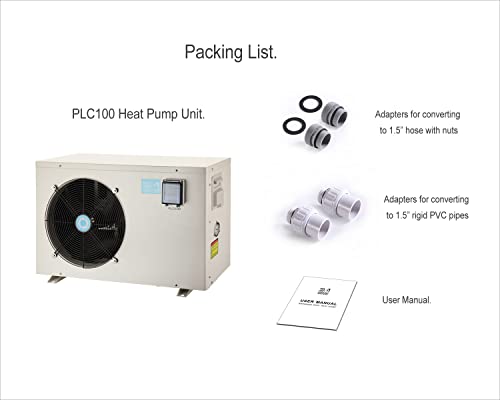 Swimming Pool Heat Pump, Pool Heater for In-Ground and Above Ground Pools, Max Output 37960BTU, Electric Heater Pump for Pools