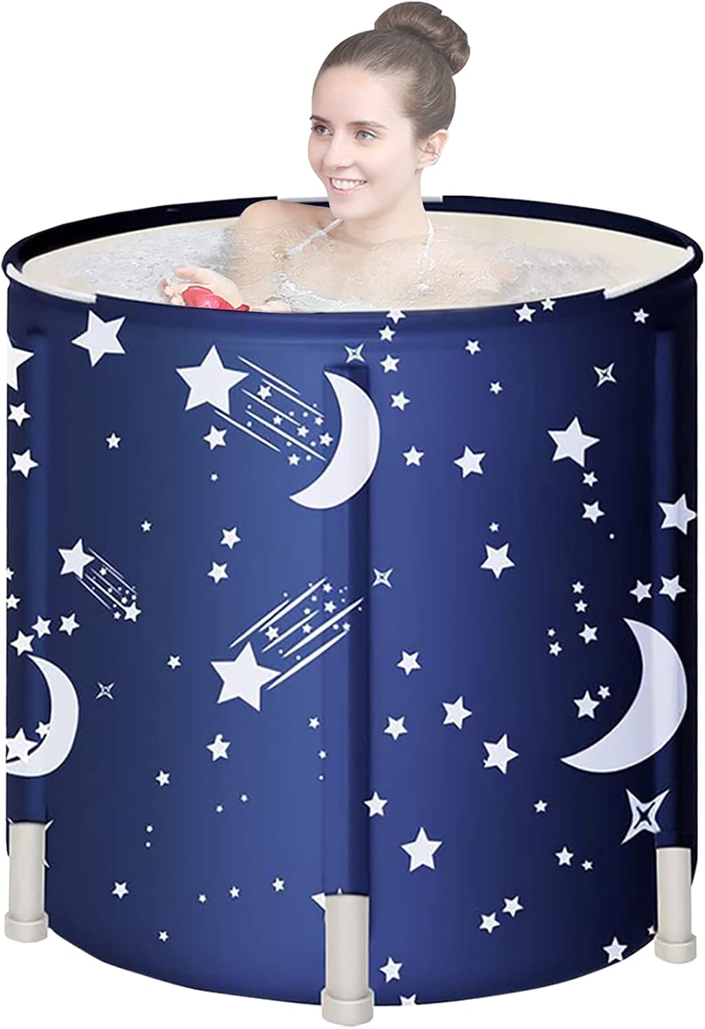 Portable Bathtub for adults, DAILYLIFE Japanese Soaking Bath Tub for Shower Stall, Foldable Bathtub with Thermal Foam, Freestanding