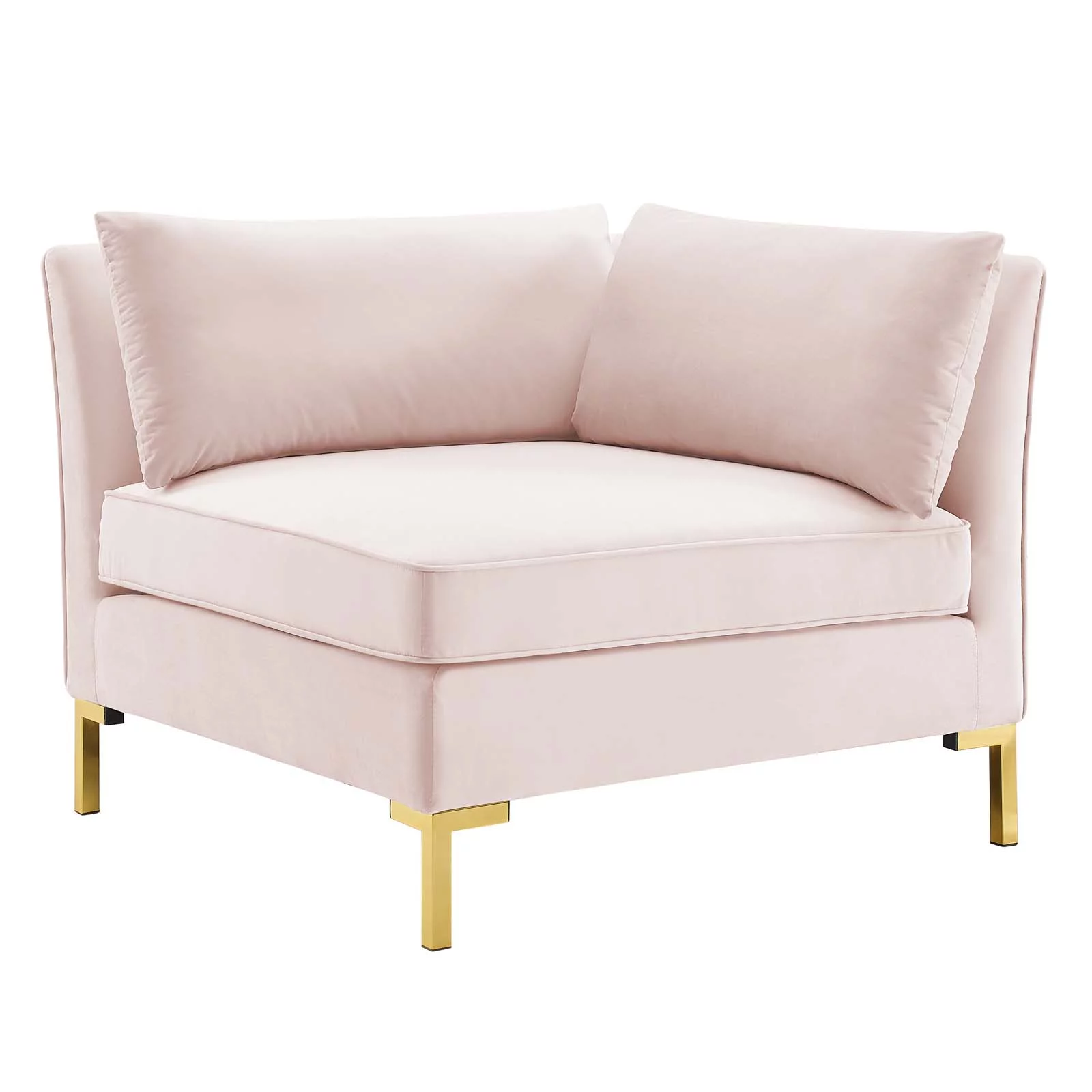 Modway Ardent 6-Piece Performance Velvet Sectional Sofa in Pink