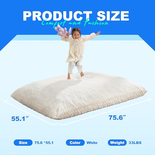 Hobestluk 3 in 1 Bean Bag Chair Giant Bean Bag Chairs Convertible Bean Bag Floor Cushion with Machine Washable Cover