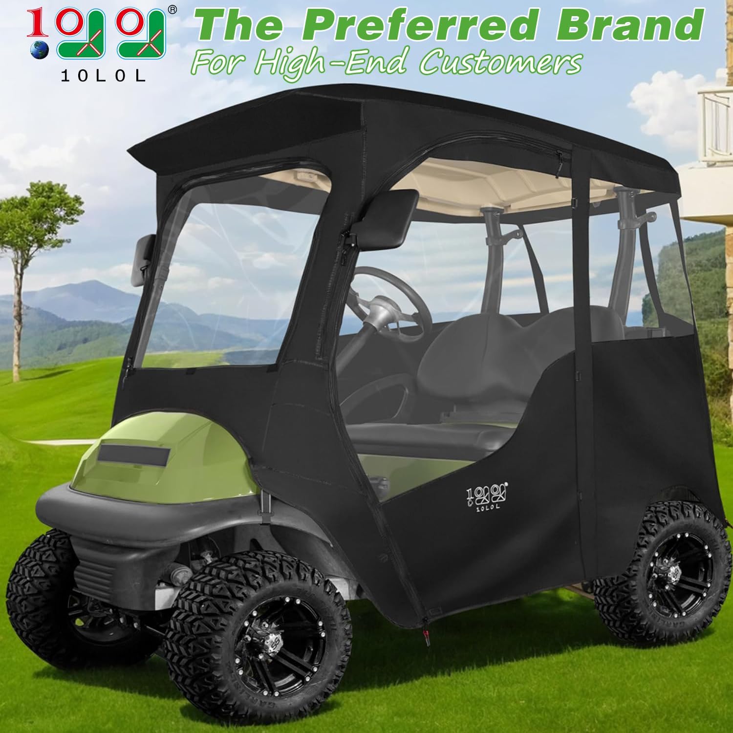 10L0L 800D Deluxe Golf Cart Enclosure 2 Passenger for Club Car Precedent, Onward & Tempo Golf Cart