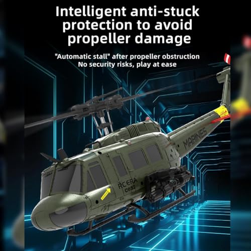 RC Helicopter for Adult, UH-1 Huey Remote Control Helicopter C032 1/48 Scale 2.4G 6CH RC Airplane Model
