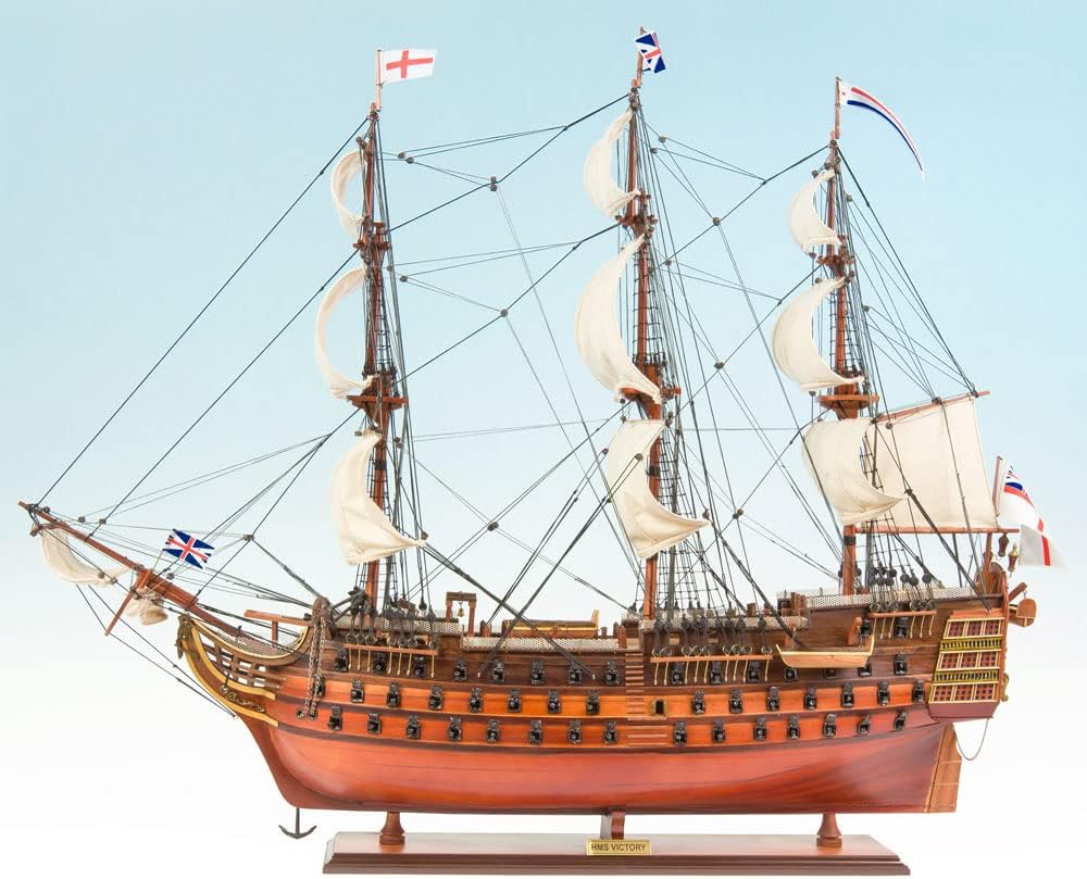 Seacraft Gallery HMS Victory Wooden Model Ship 37.4"- Fully Assembled Handcrafted Wooden Toy Ship Model - Wooden Large Model Ships