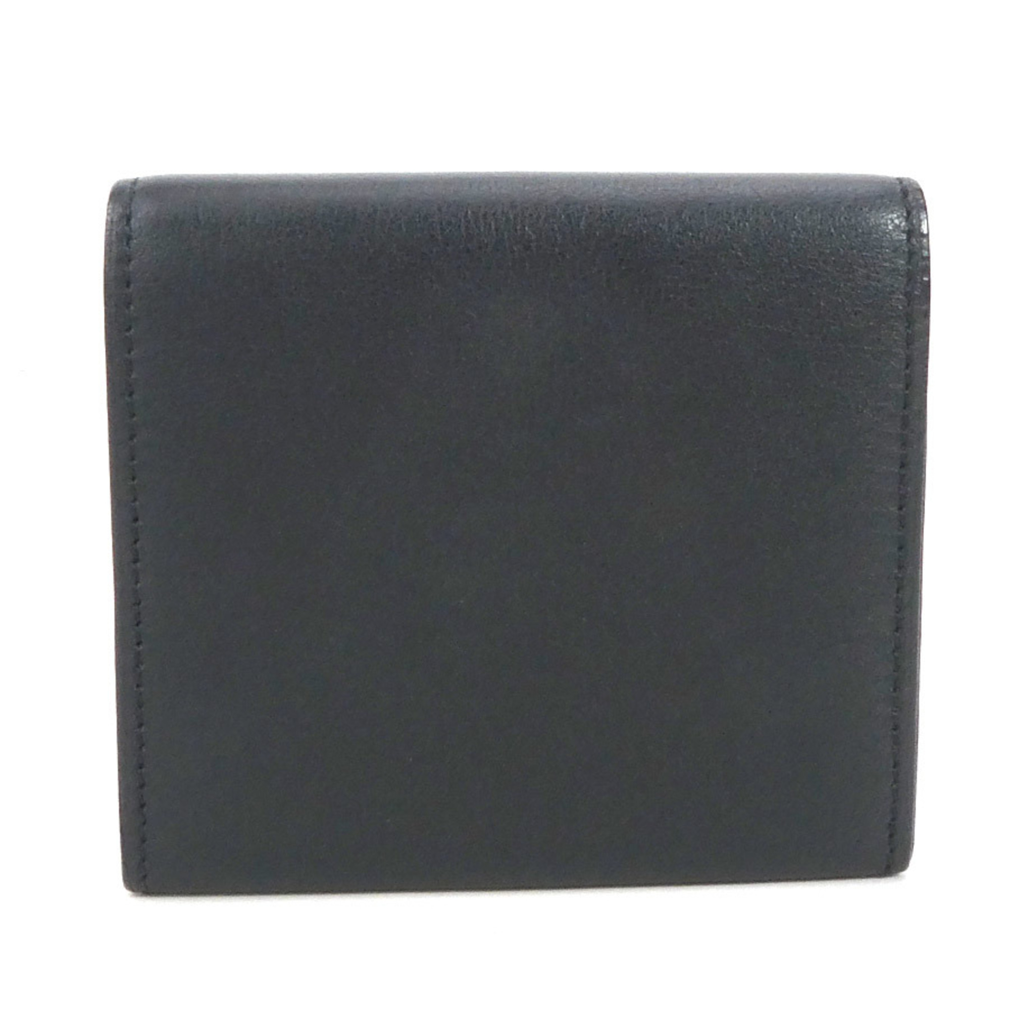 Pre-Owned Cartier CARTIER coin case leather black silver unisex e55951a (Good)
