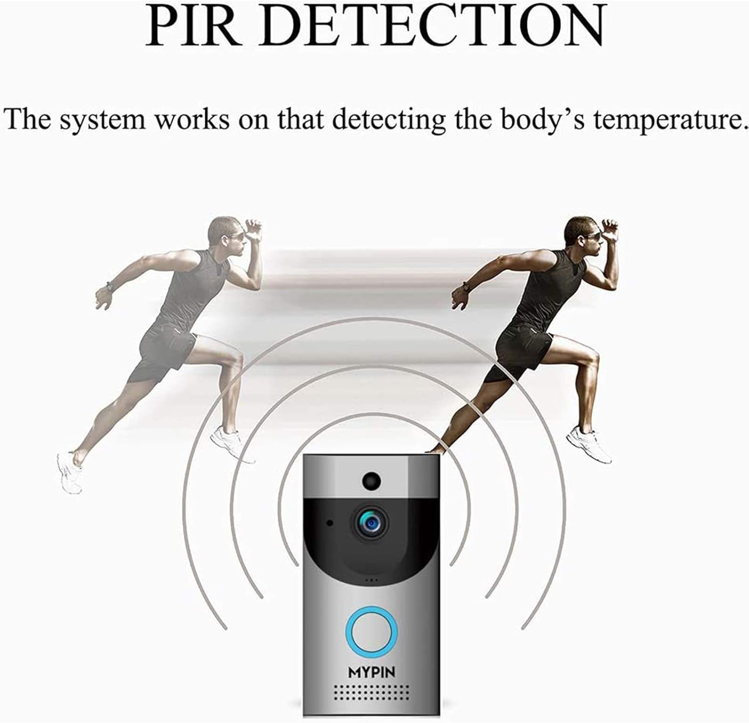 Wireless Doorbell Camera, Waterproof WiFi Doorbell Security Camera with Chime, Cloud Storage, Two-Way Talk, PIR Motion Detection