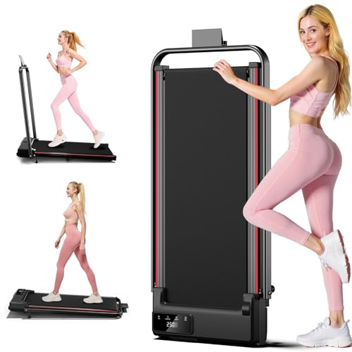 7.8MPH Incline Treadmill for Home, Walking Pad with Handle Bar, Under Desk Compact Treadmill with 350 Lbs Capacity, LED Display & APP, Remote Control