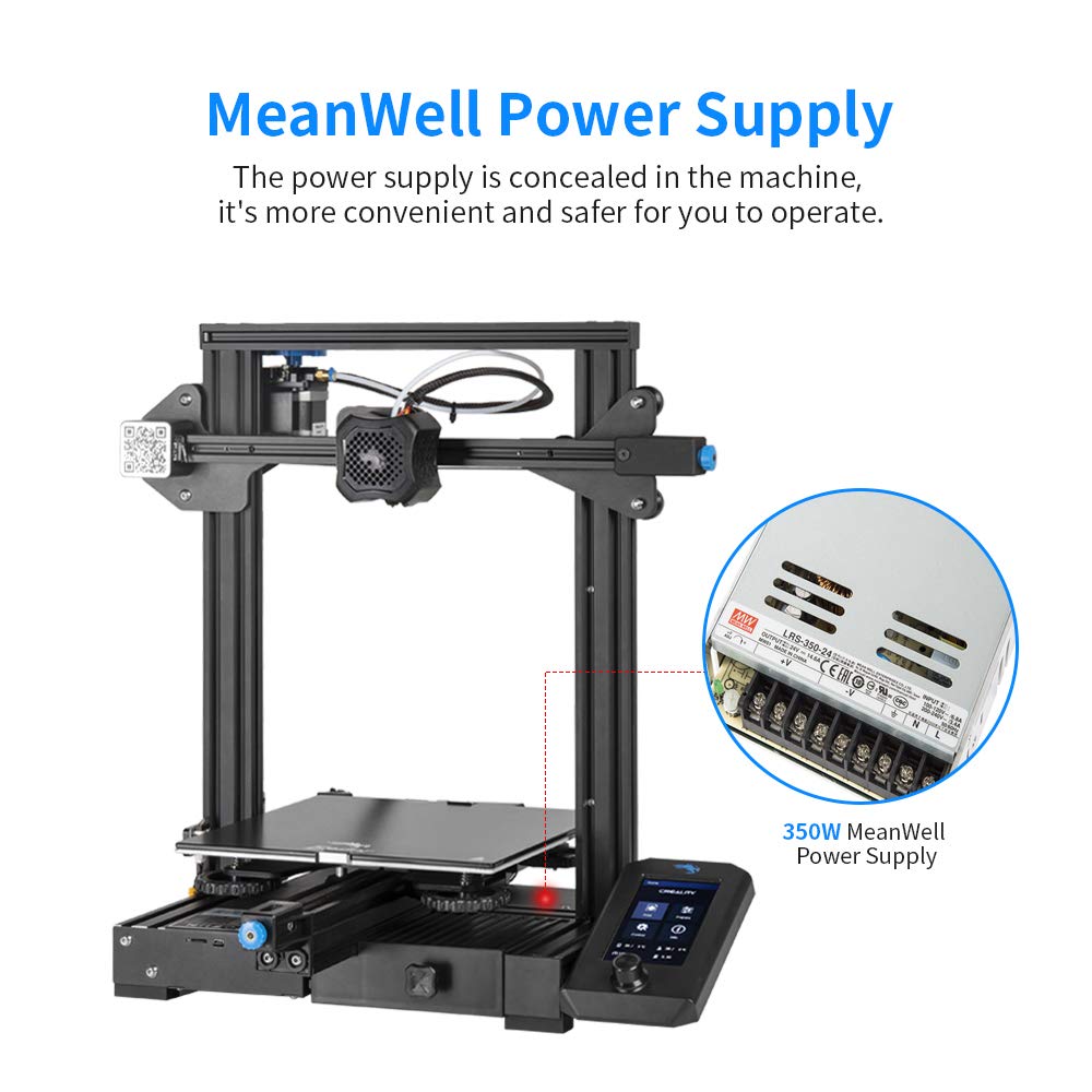 Official Creality Ender 3 V2 3D Printer Upgraded Integrated Structure Design with Silent Motherboard MeanWell Power Supply and Carborundum Glass