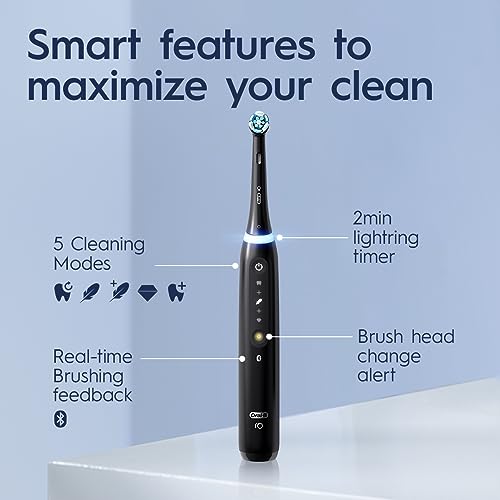 Oral-B iO Series 5 Ultimate White Rechargeable Electric Toothbrush with Visible Pressure Sensor, 2 Minute Timer, 5 Cleaning Settings