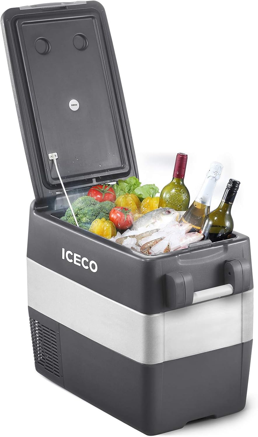 ICECO JP50 Portable Refrigerator Fridge Freezer, 12V Cooler Refrigerator, 50 Liters Compact Refrigerator with Secop Compressor, for Car & Home Use