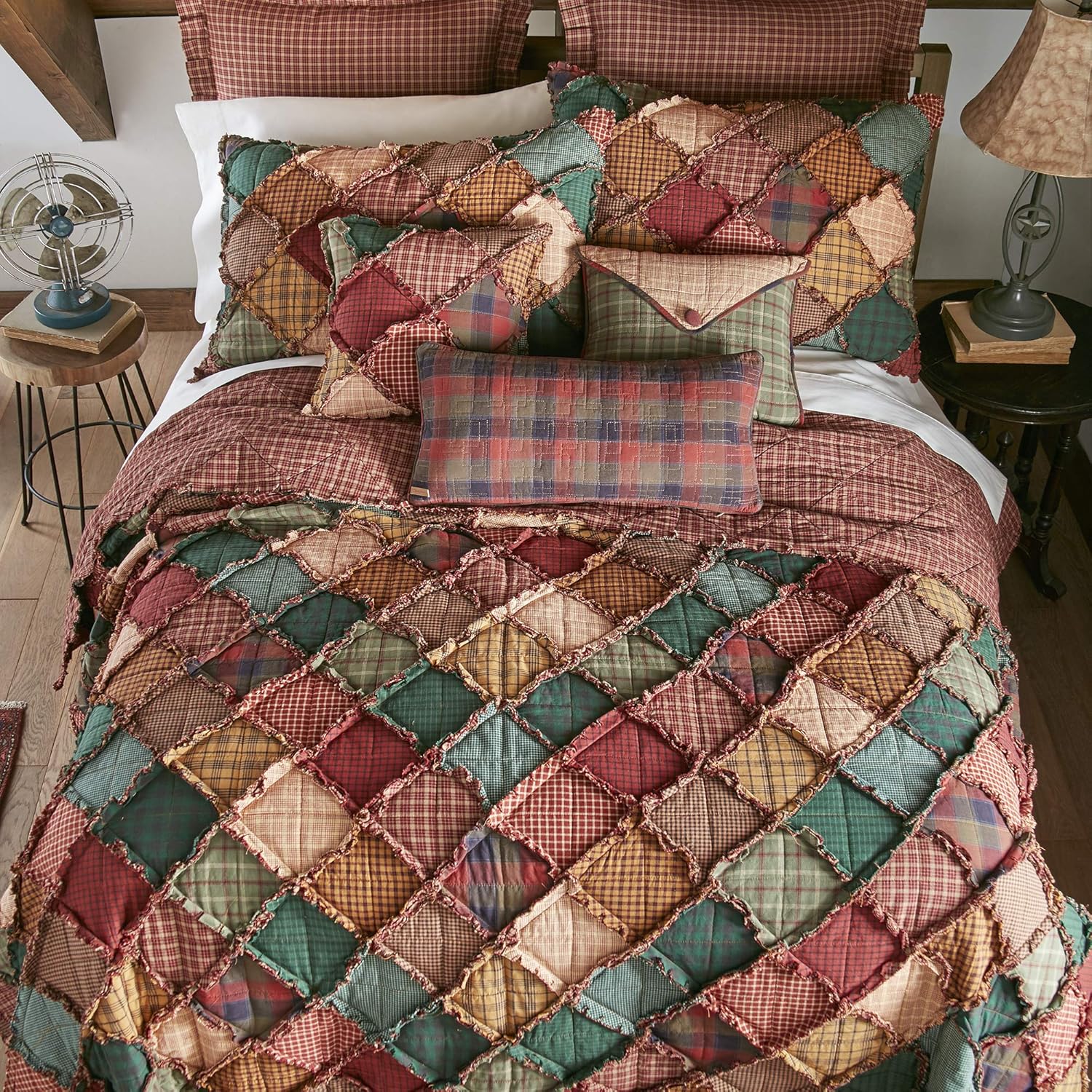 Throw Blanket - Campfire by Donna Sharp - Lodge Decorative Throw Blanket with Patchwork Pattern