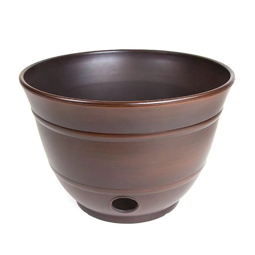 Liberty Garden LBG1924 Banded High Density Resin Hose Holder Pot, Bronze - Curated Treasures Market