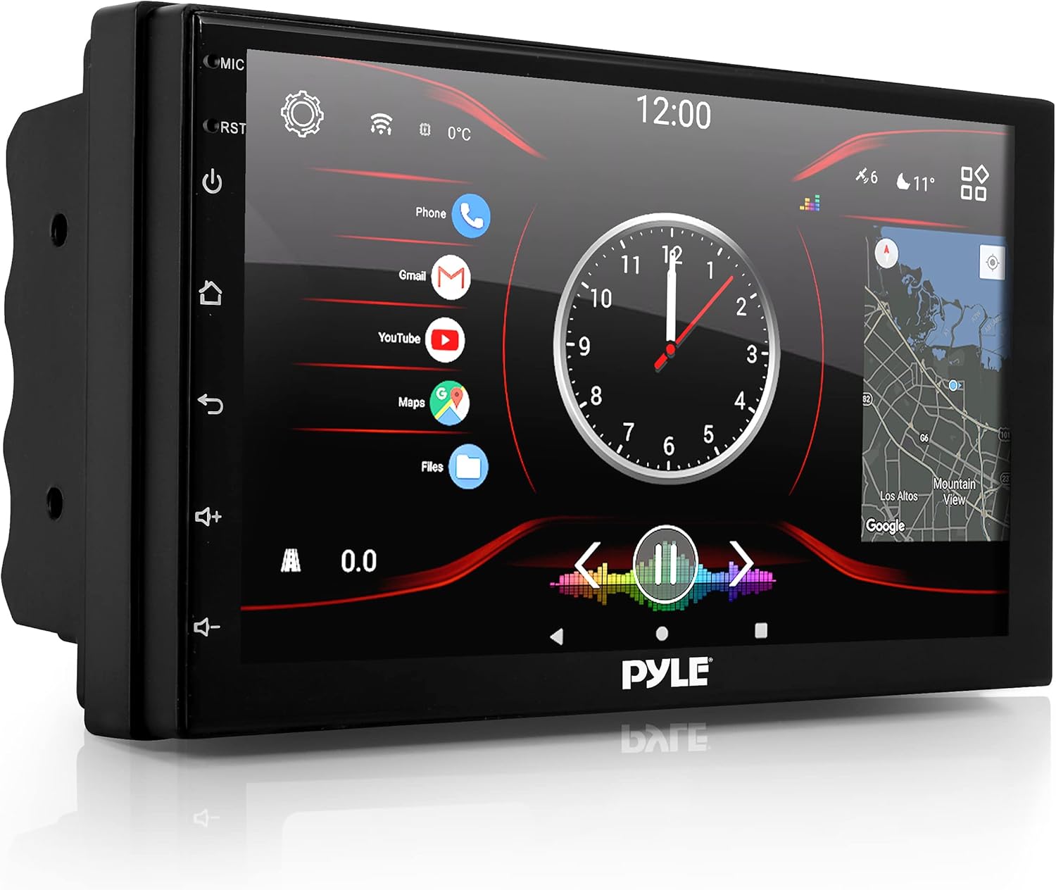 Pyle Double DIN Car Stereo Receiver-Multimedia Player-(GPS/WiFi/Cam) Double DIN 7inch HD 1080p Touch Screen Display in-Built Bluetooth Car Radio