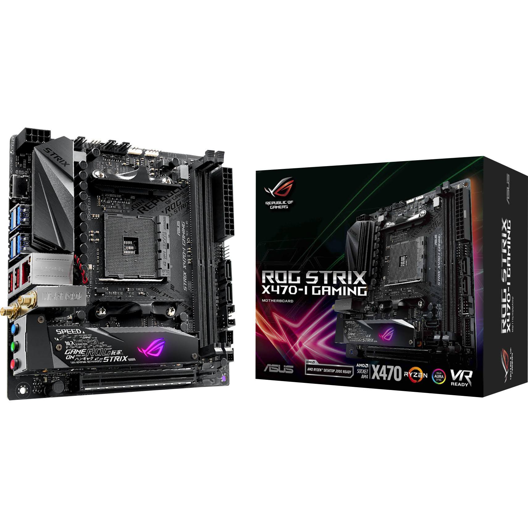 ASUS ROG STRIX X470-I GAMING with AMD X470 Mini-ITX Motherboard - Socket AM4