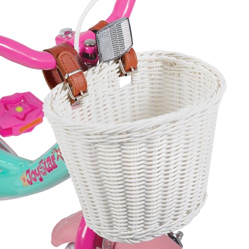 JOYSTAR Unicorn Kids Bike for Girls Ages 2-9 Years Old, 12 14 16 18 Inch Kids Bike with Training Wheels, Doll Seat, Streamers and Basket