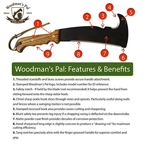Woodman&s Pal 2.0 - Multi-Use Axe Machete with Sheath - Survival Machete Ideal for Camping, Fishing, Hunting, Bushcraft - Perfec