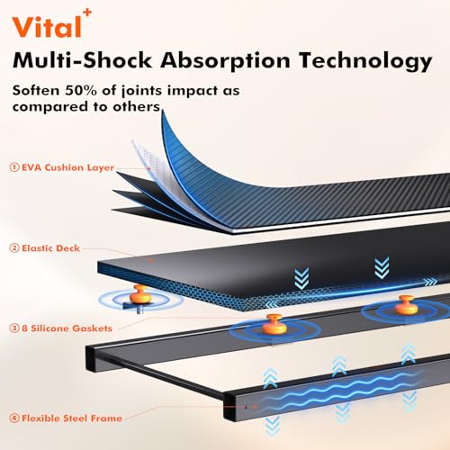Walking Pad Treadmill with Incline - 300lbs Capacity 2.5HP Ultra-Quiet, 3-Levels Incline, Portable Under Desk Treadmill for Home Office Apartment