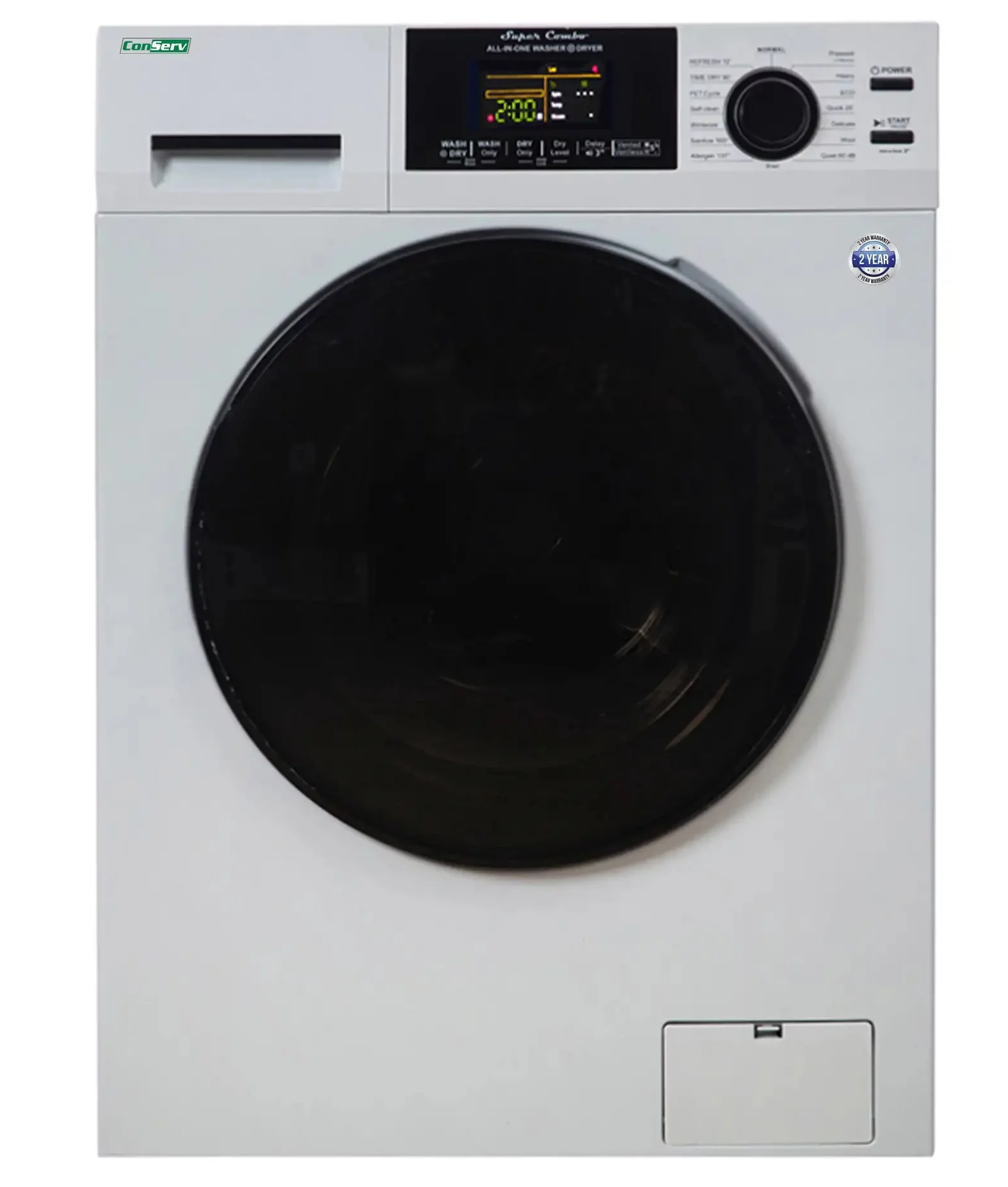 Conserv 15 lbs Compact Combo Sani Washer Vented/Ventless Dryer with Pet Cycle in White