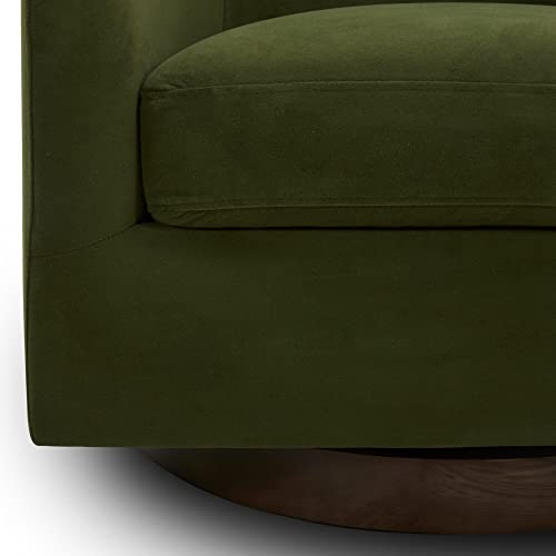 CHITA Swivel Accent Chair, FSC Certified Upholstered Fabric Barrel Chair for Living Room, Fully Assembled, Flax Beige