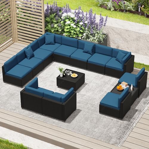 KIGOTY Patio Furniture Set 7 Pieces Conversation Sets, Outdoor Sectional Sofa