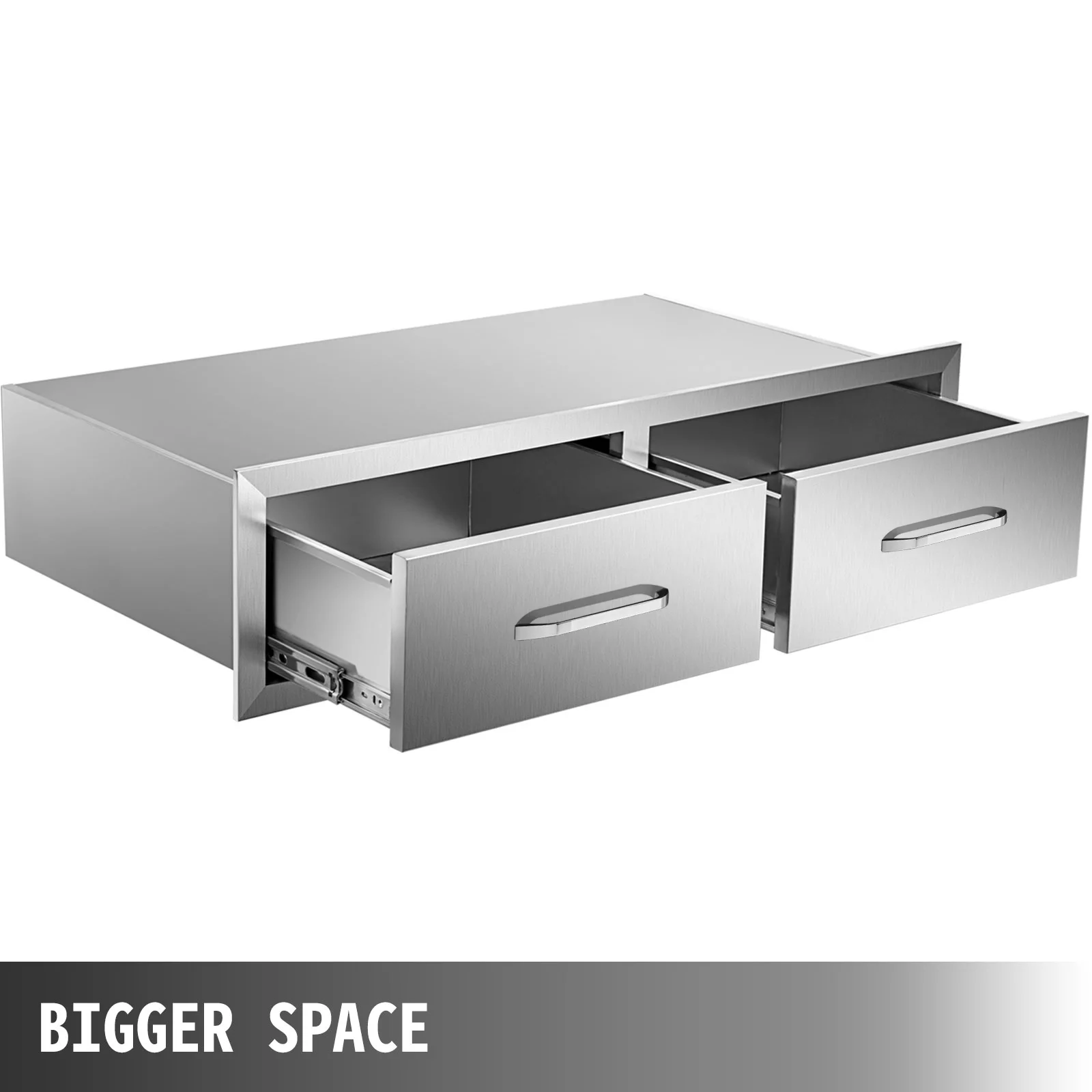 VEVOR Outdoor Kitchen Drawers 30"Wx10"Hx20"D, Horizontal Double Access BBQ Drawers with Stainless Steel Handle