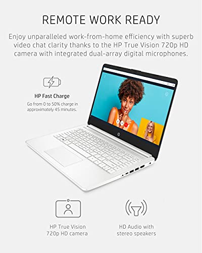 HP 14 Laptop, Intel Celeron N4020, 4 GB RAM, 64 GB Storage, 14-inch Micro-edge HD Display, Windows 11 Home, Thin & Portable, 4K Graphics