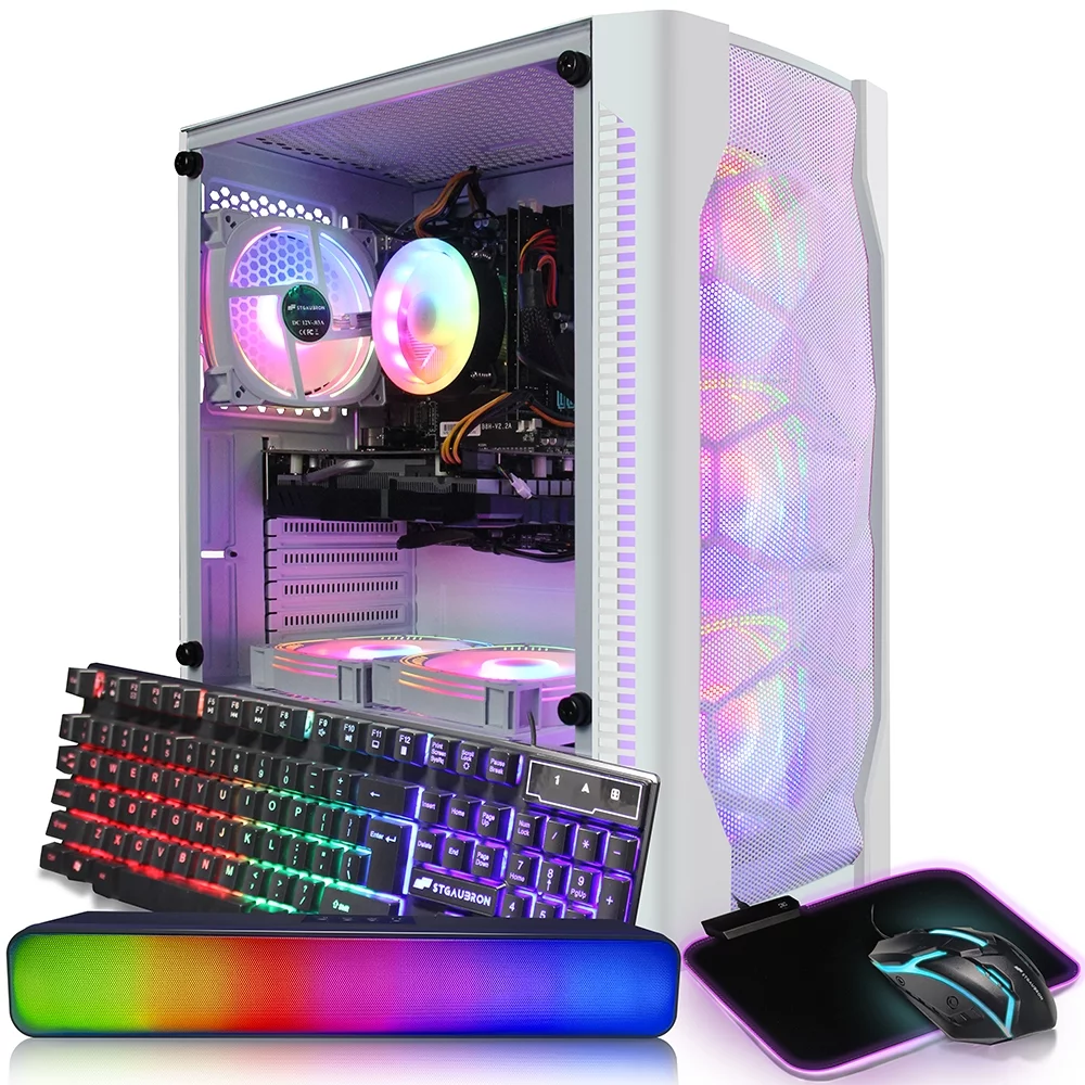 STGAubron Gaming Desktop PC Computer,Intel Core I7 3.4GHz up to 3.9GHz, 16G RAM, 512G SSD, WIFI, BT 5.0, GeForce GTX 1660 Ti 6G GDDR6, RGB Fanx6