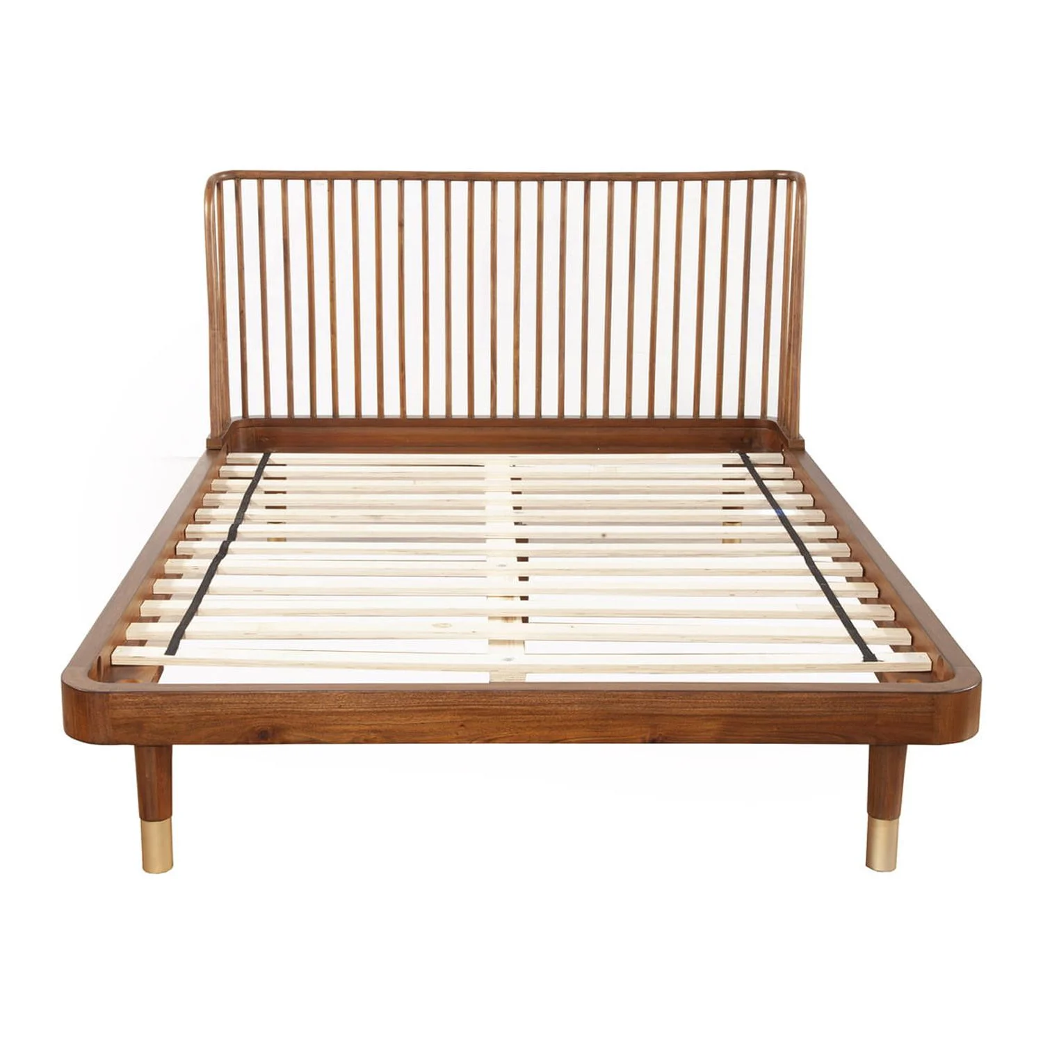Alpine Furniture Belham Standard King Wood Platform Bed in Dark Walnut (Brown)