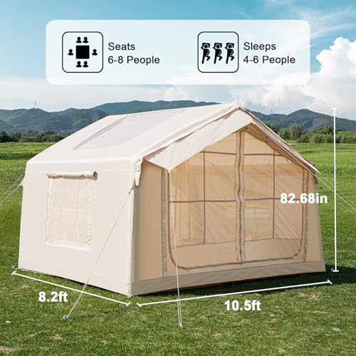 Inflatable Tents for Camping, Blow Up Tent with Hand Pump, Easy Setup Inflatable Hot Tent with Stove Jack