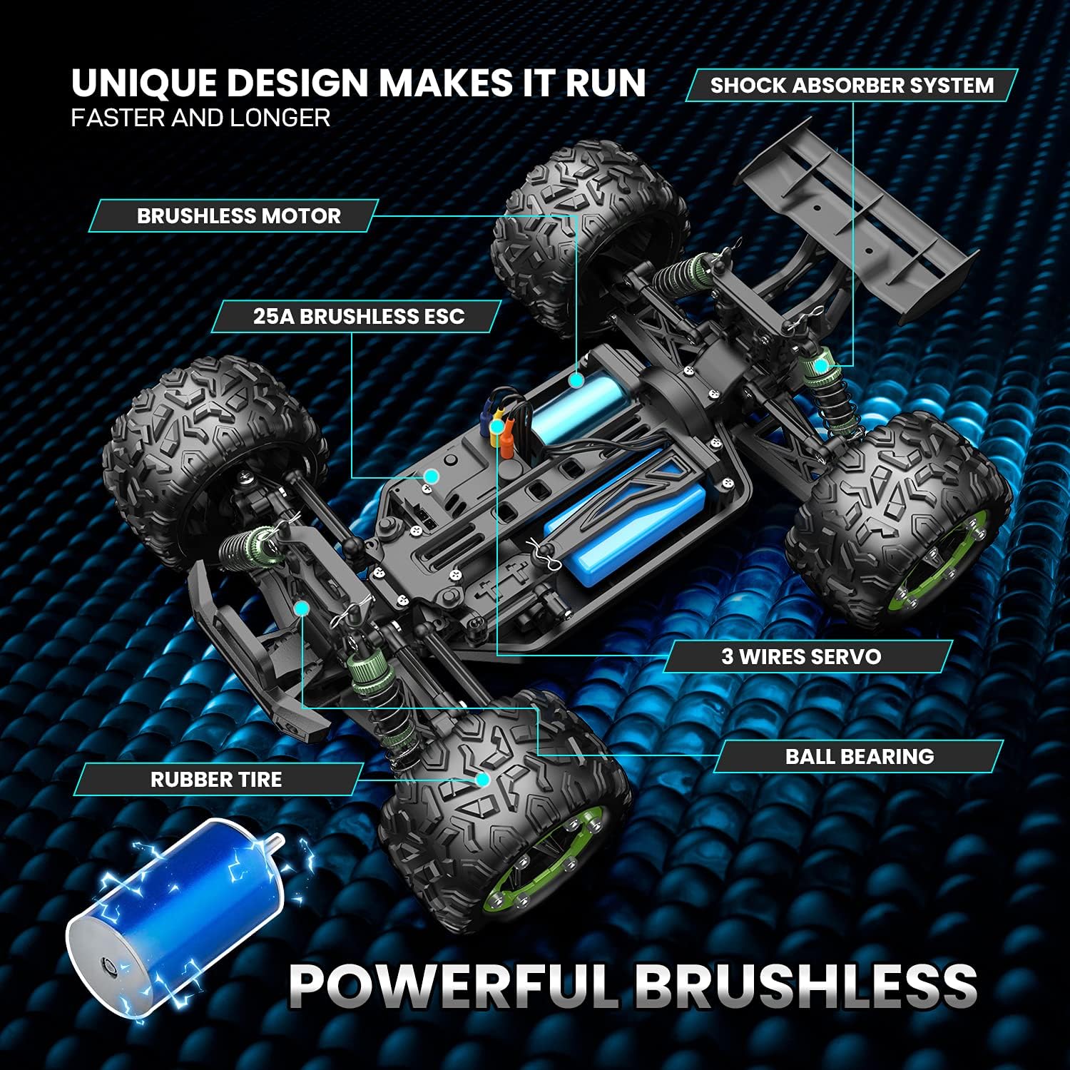 DEERC Brushless 302E RC Cars for Adults, Upgraded 60KM/H High Speed Remote Control Car