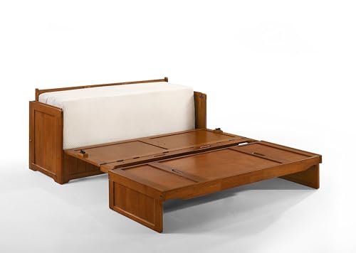NIGHT & DAY Furniture Murphy Cube Cabinet Bed (White, Queen)