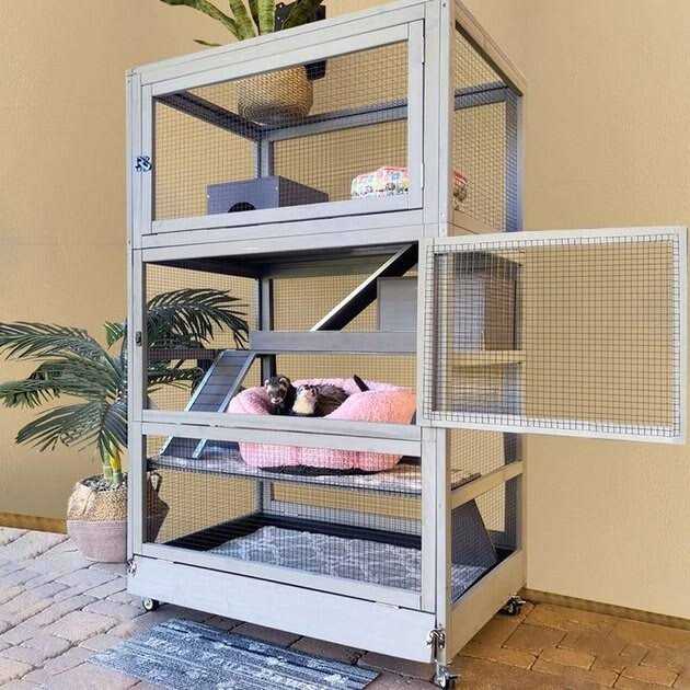 Aivituvin Large Wooden Chinchilla Ferret Cage AIR56 - Pet Supplies online store