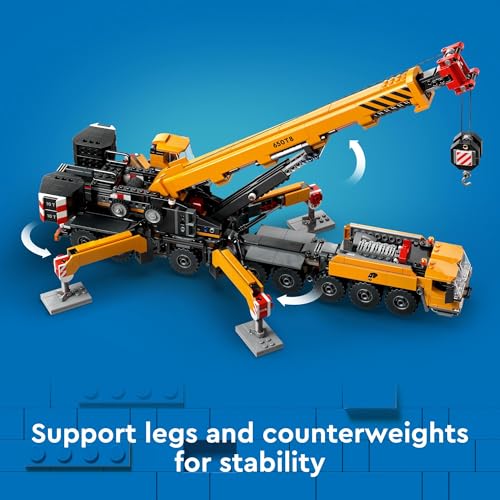LEGO City Yellow Mobile Construction Crane Toy Set for Boys and Girls