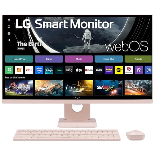LG 27SR50F-W Smart Monitor 27-Inch FHD (1920x1080) IPS Display, webOS 23, HDR 10, x2 Built-in Speakers, AirPlay 2, Screen Share, Bluetooth, ThinQ App