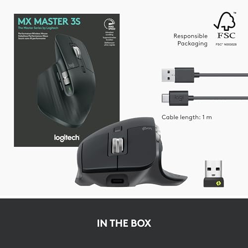 Logitech MX Keys S Combo - Performance Wireless Keyboard and Mouse with Palm Rest, Customizable Illumination, Fast Scrolling, Bluetooth, USB C