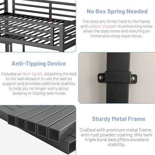 Queen Loft Bed with L-Shaped Desk and Stairs,Metal Queen Size LoftBed with Wardrobe and Adjustable Shelf, Gaming Bed with LED and USB