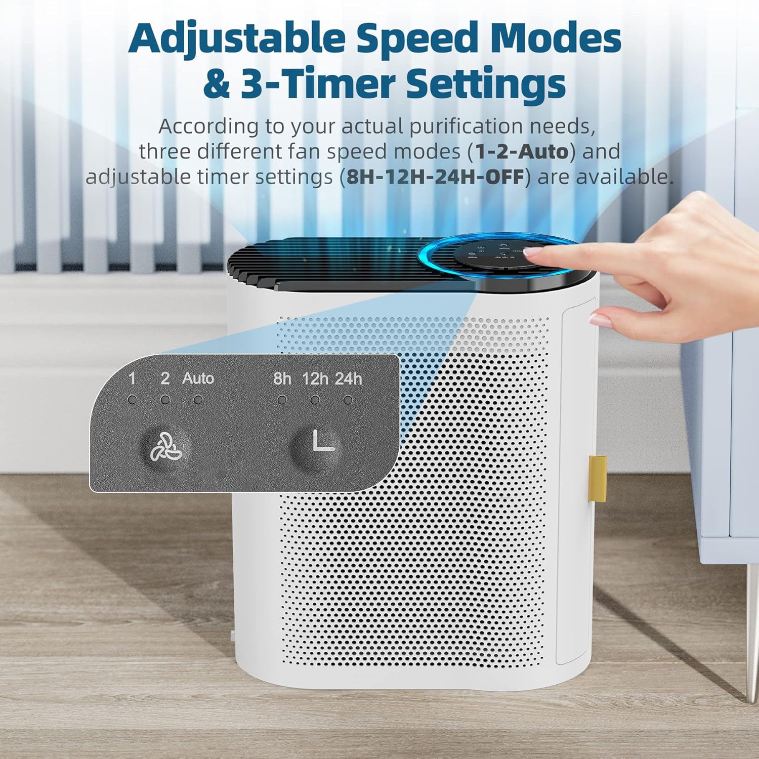 AROEVE Air Purifiers for Large Room Up tp 1095 Sq Ft Coverage with Air Quality Sensors CADR up to 300+ H13 Ture HEPA Filter with Auto Function