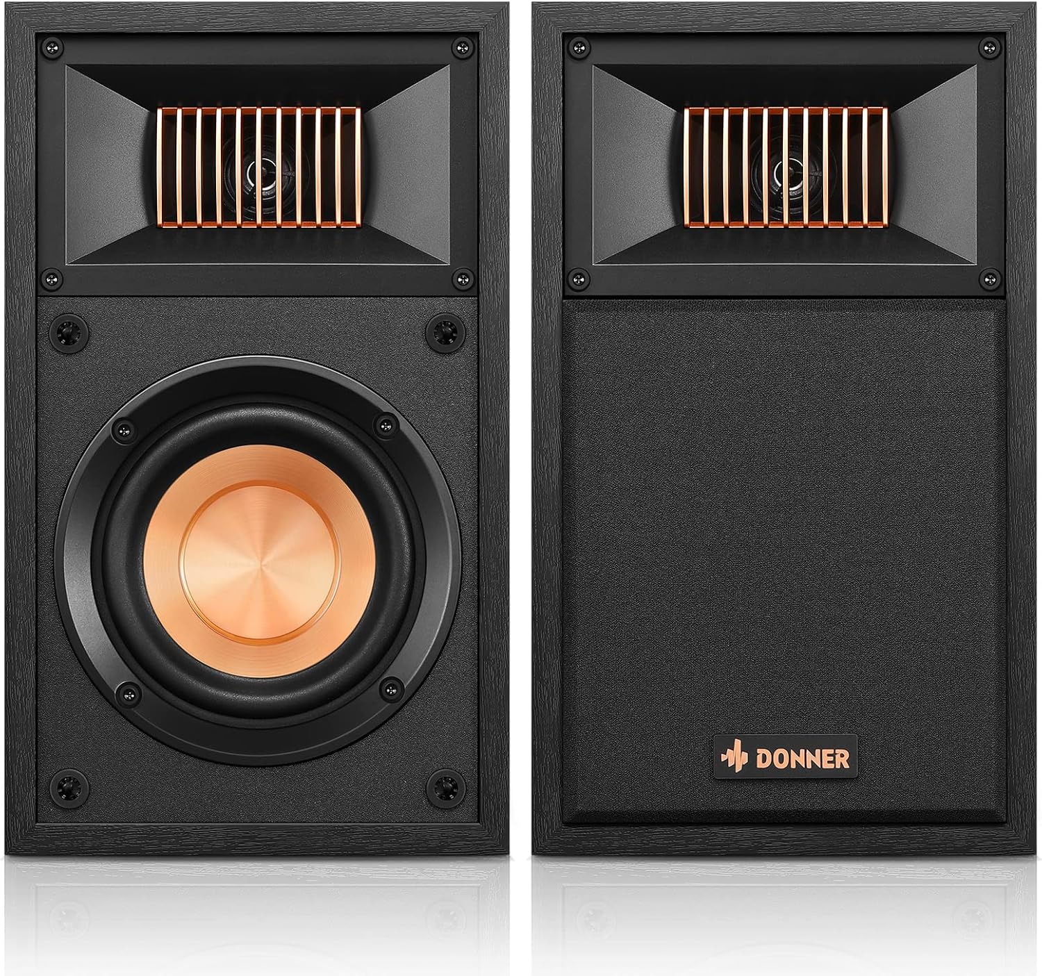 Donner HiFi Vocal Passive Bookshelf Speakers - Home Surround Sound Stereo Speakers
