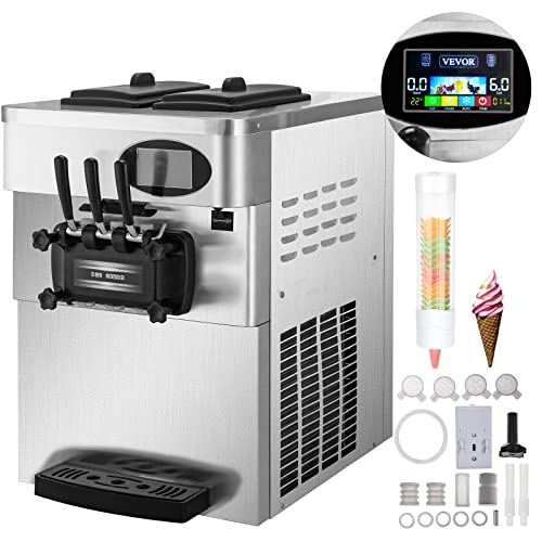 VEVOR Commercial Soft Ice Cream Machine 3 Flavors for Restaurants Snack Bar - Radiant Selections